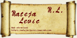 Mateja Lević vizit kartica